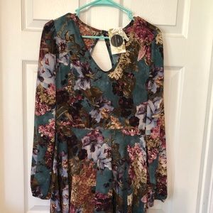 Sage long sleeved dress/top